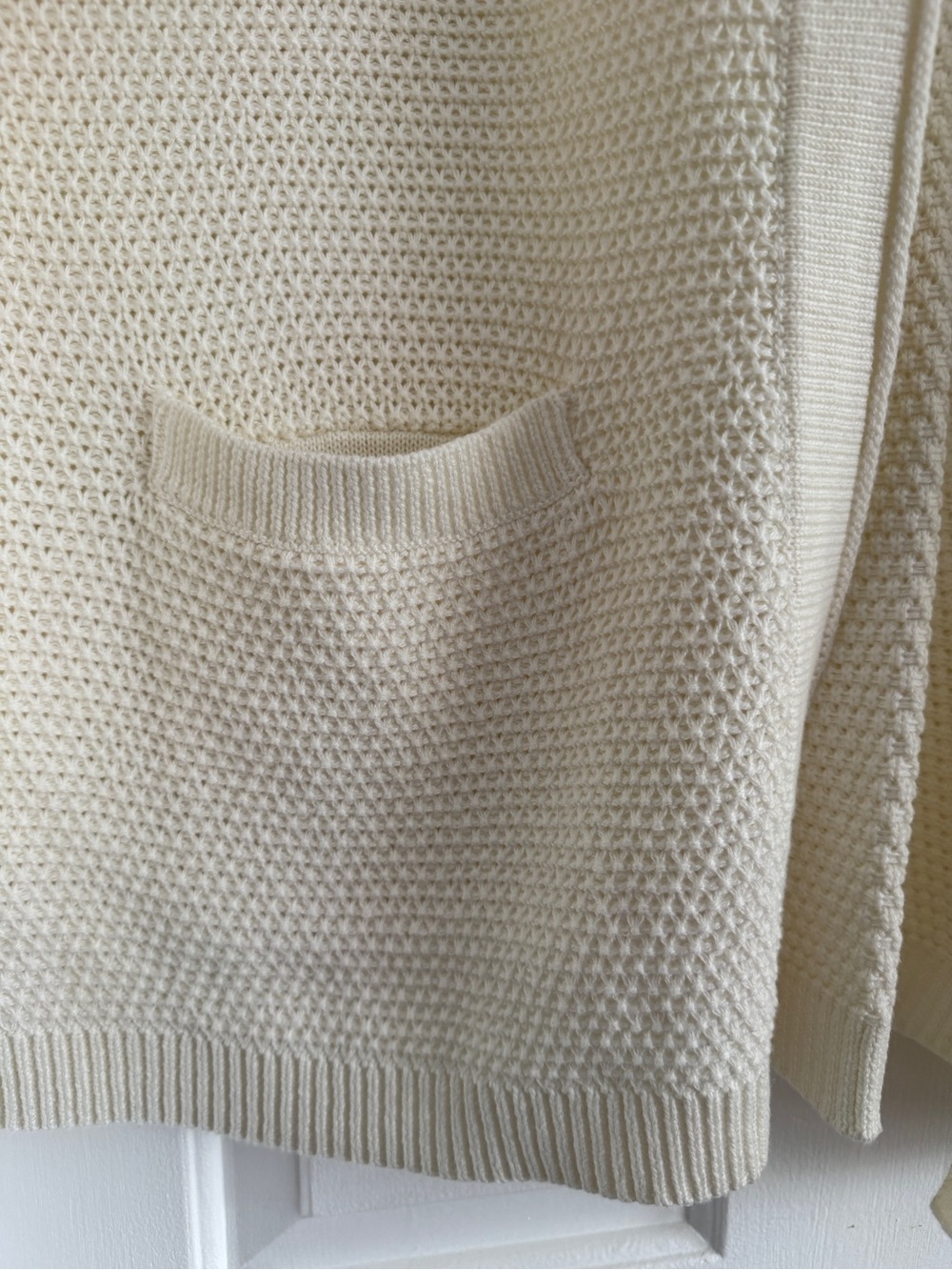 Marine Layer Catilina Cream Textured Open-Front Knit Cardigan - Picture 5 of 7